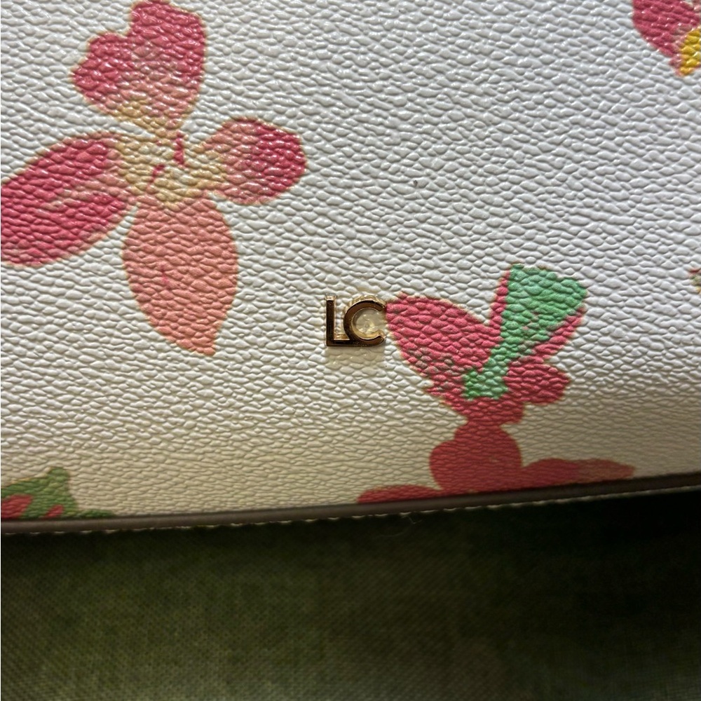 Liz Claiborne Satchel pink Floral handbag crossbody purse shoulder bag - Picture 8 of 16